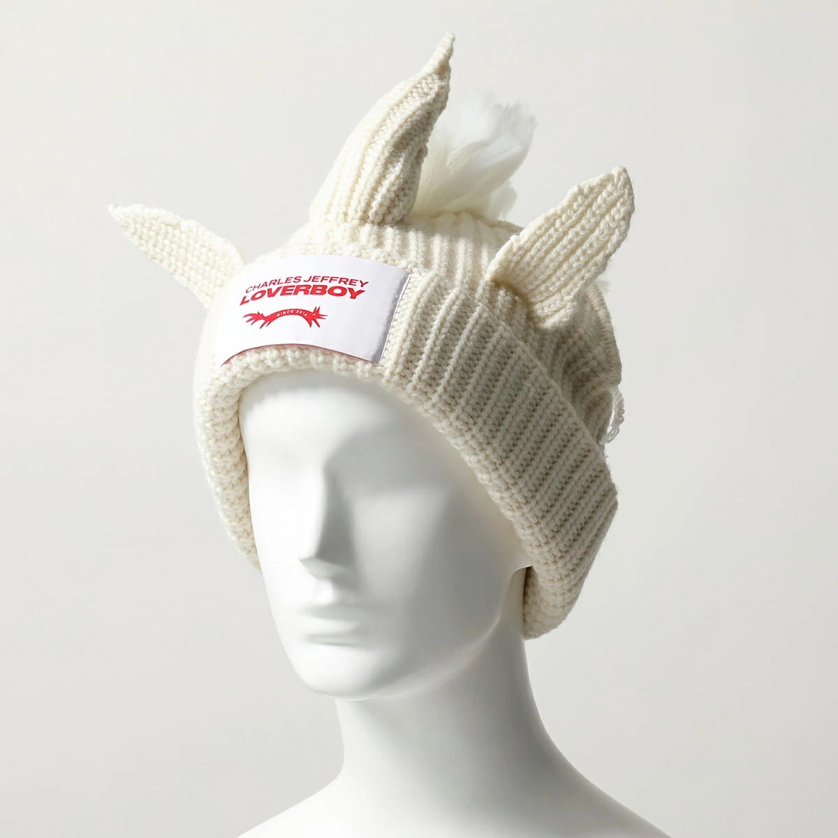 CHARLES JEFFREY LOVERBOY チャールズジェフリーラバーボーイ ニット帽 CHUNKY UNICORN BEANIE 44130602 メンズ ユニコーン 帽子 ECRU