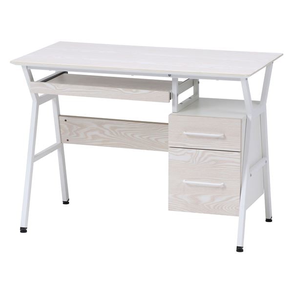 デスク ホワイト 幅100x奥行54x高さ72cm 組立品