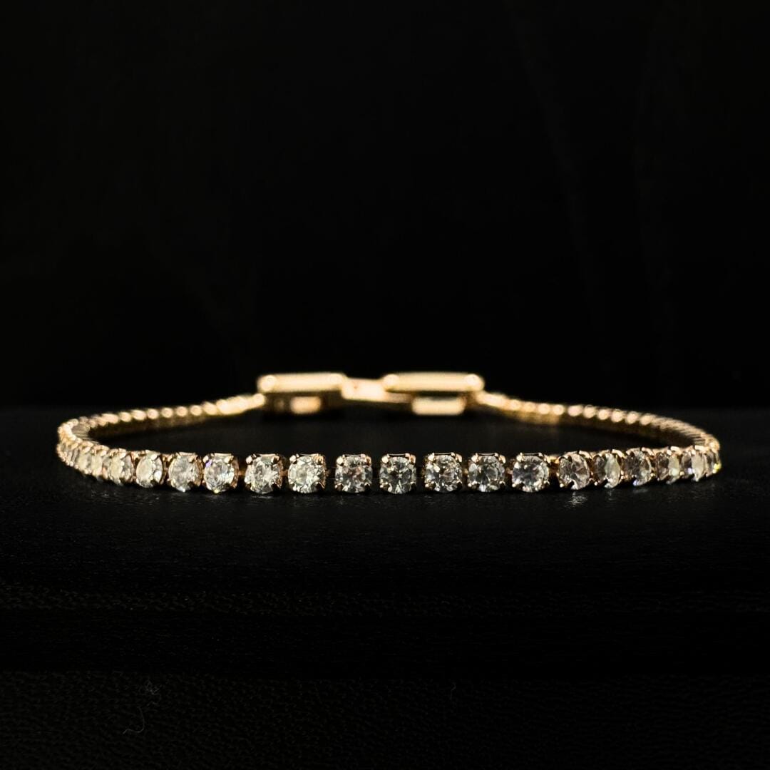 正規品 ナチュラルピュア テニスブレスレット レディース シンプル 上品 ピンクゴールドカラー ノンアレルギー サージカルステンレス ステンレス 金属アレルギー 対応 結婚式 結婚記念日 誕生日 プレ