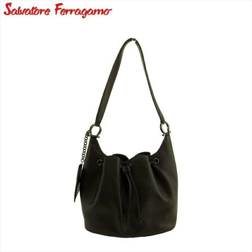 ショルダーバッグ ワンショルダー バッグ ガンチーニ レディース ミニケース付き ブラウン ブラック 中古