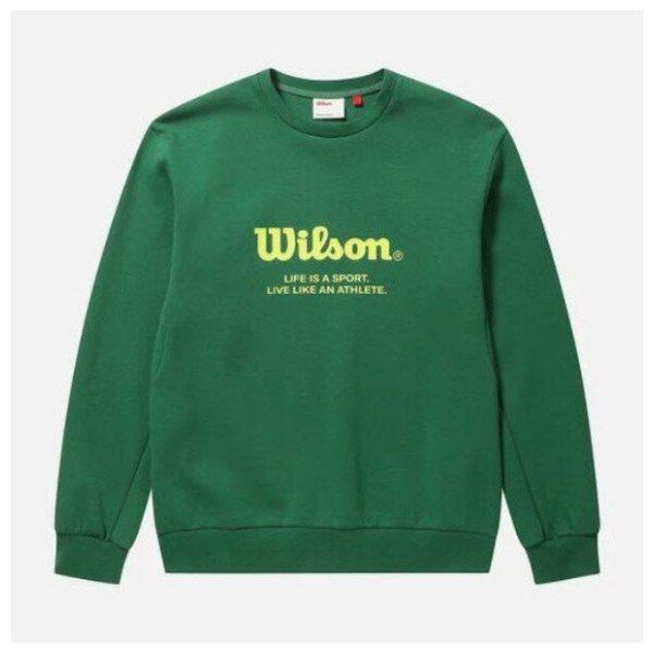 M 長袖Tシャツ LQC W243003LHT81-GRN ユニ テックコットン スウェットシャツ