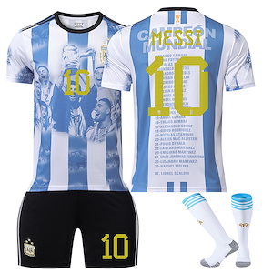 2324アルゼンチンワールドカップ優勝記念版ユニフォーム10番メッシ11ディマリアサッカーユニフォーム
