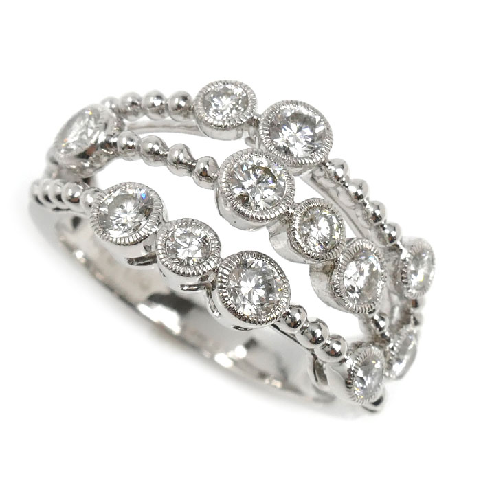 K18WG ホワイトゴールド リング・指輪 ダイヤモンド1.00ct 13号 6.3g レディース 中古 美品