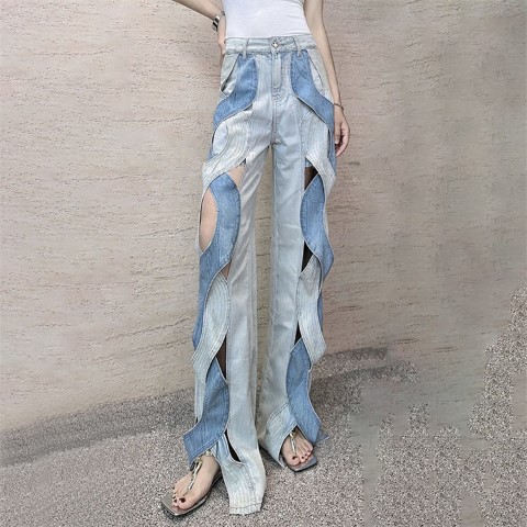 ロングパンツ ジーンズ ユニーク 個性的 デニム レディース大きいサイズ レディース 秋冬 下着 ボトムス ストレート スキニー ショーツ pants 8,110円