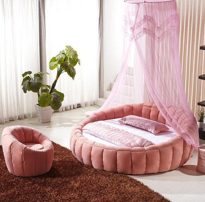 プリンセスベッド　取り外し洗い可能　カボチャベッド結婚ベッド　家庭用　ホテルホテルカップルベッド　丸いベッドダブルベッド 110,000円