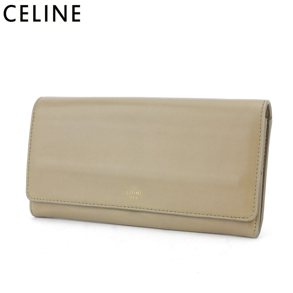 長財布 ファスナー付き 財布 ロゴ レディース メンズ ベージュ ゴールド 中古 24,492円