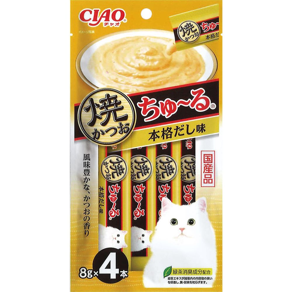 （まとめ買い）CIAO チャオ 焼かつおちゅ～る 本格だし味 8gx4本 猫用おやつ [x20] 4,115円