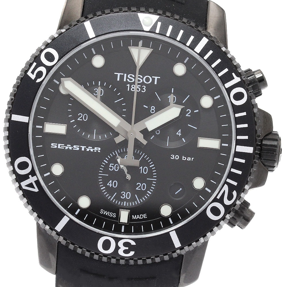 ティソ TISSOT T120417 シースター1000 クロノグラフ デイト クォーツ メンズ 極美品 _922895【中古】