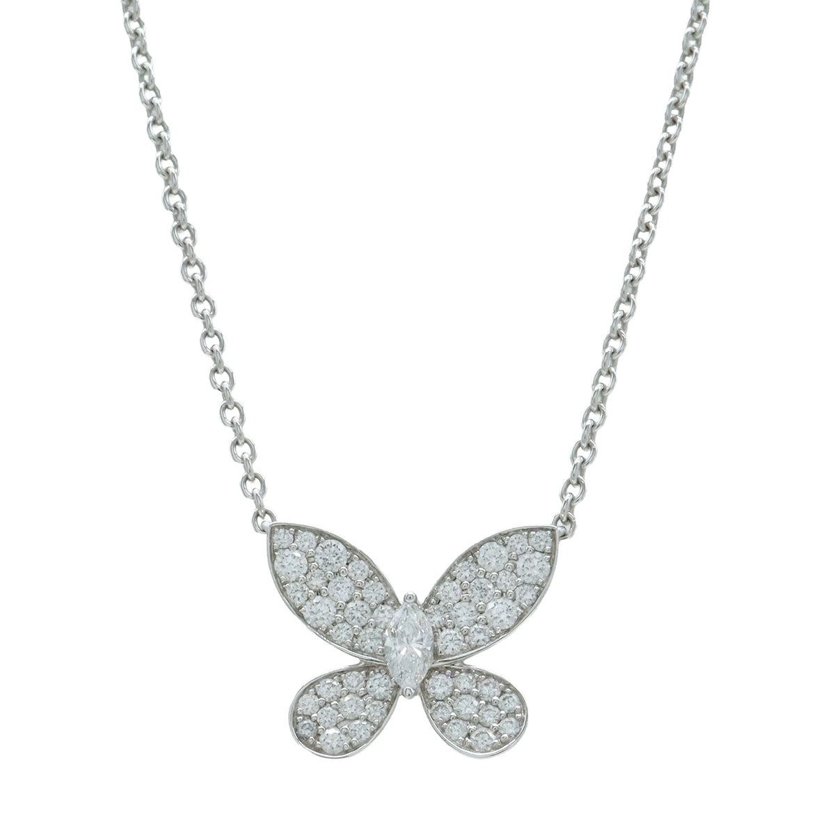 GRAFF グラフ パヴェ バタフライ ダイヤモンド ミニ ペンダント ネックレス K18WG ホワイトゴールド ダイヤモンド D0.55ct RGP550