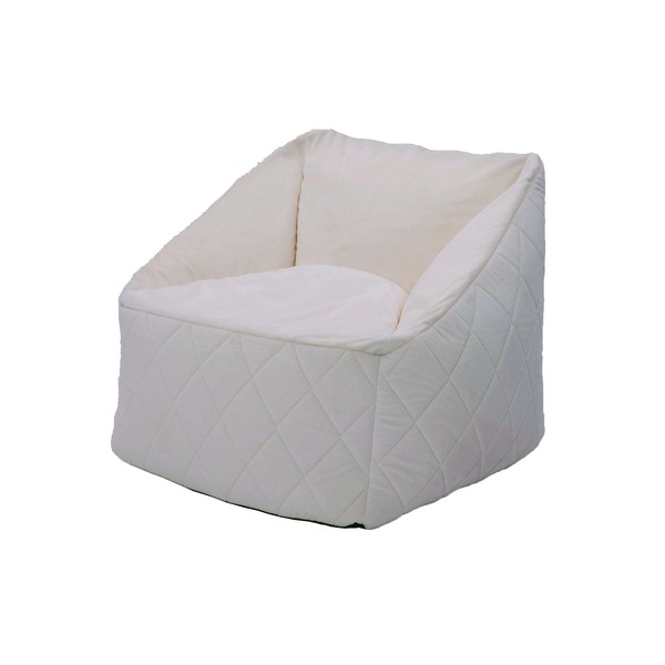 ゆったりと座れる肘があるビーズソファ ホワイト