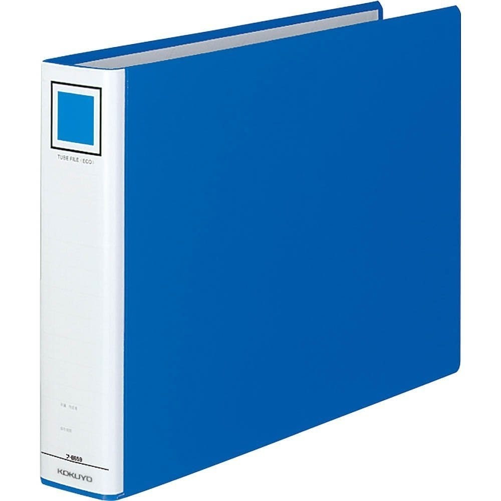 （まとめ買い）チューブファイル エコ B4横 2穴 500枚収容 青 フ-E659B [x3]