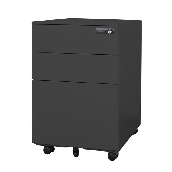 法人限定 Netforce EFG2-D3-W-BK ブラック 3段ワゴン (ダイヤル錠) メーカー直送