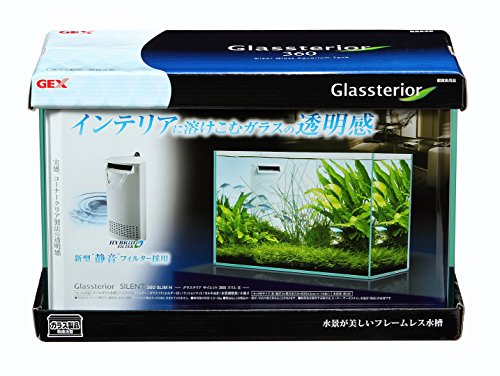GEX AQUARIUM グラステリアサイレント360スリムH 静音フィルター付 水槽3年保証フレームレス水槽W36×D17×H24cm 約12L 6,823円