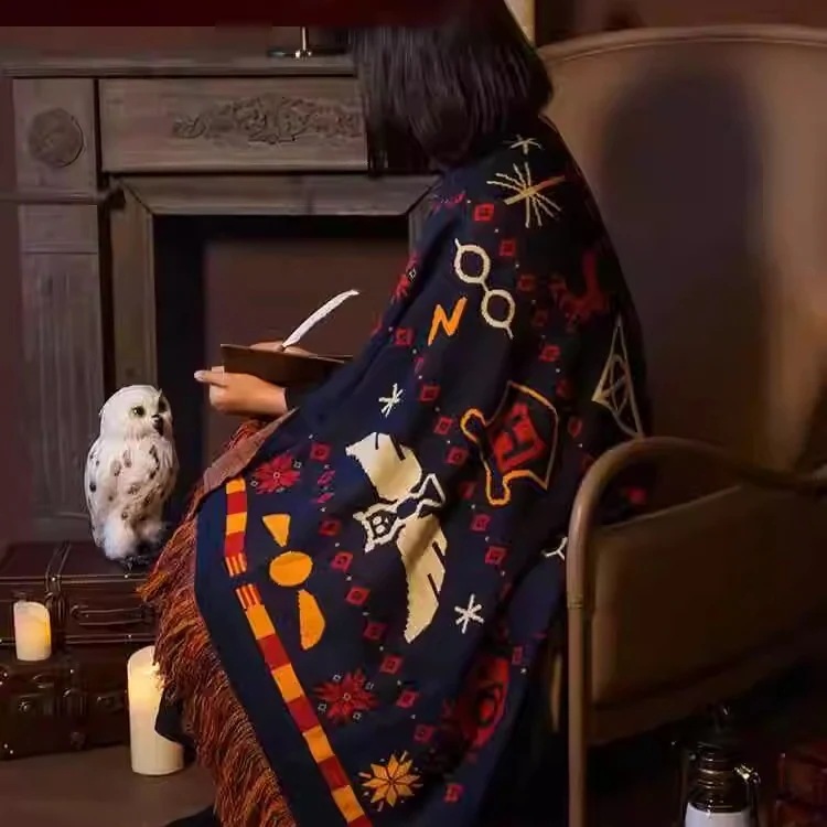 ハリーポッターブランケットワーナー鄭漫画ニットブランケットスローブランケットソファブランケット部屋の装飾