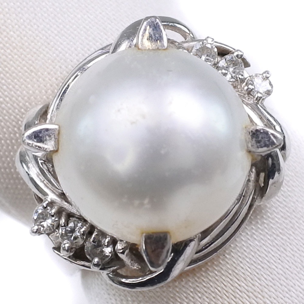 日本産】 真珠 ダイヤモンド11.0 ｍｍ パール Pt900プラチナ 8号