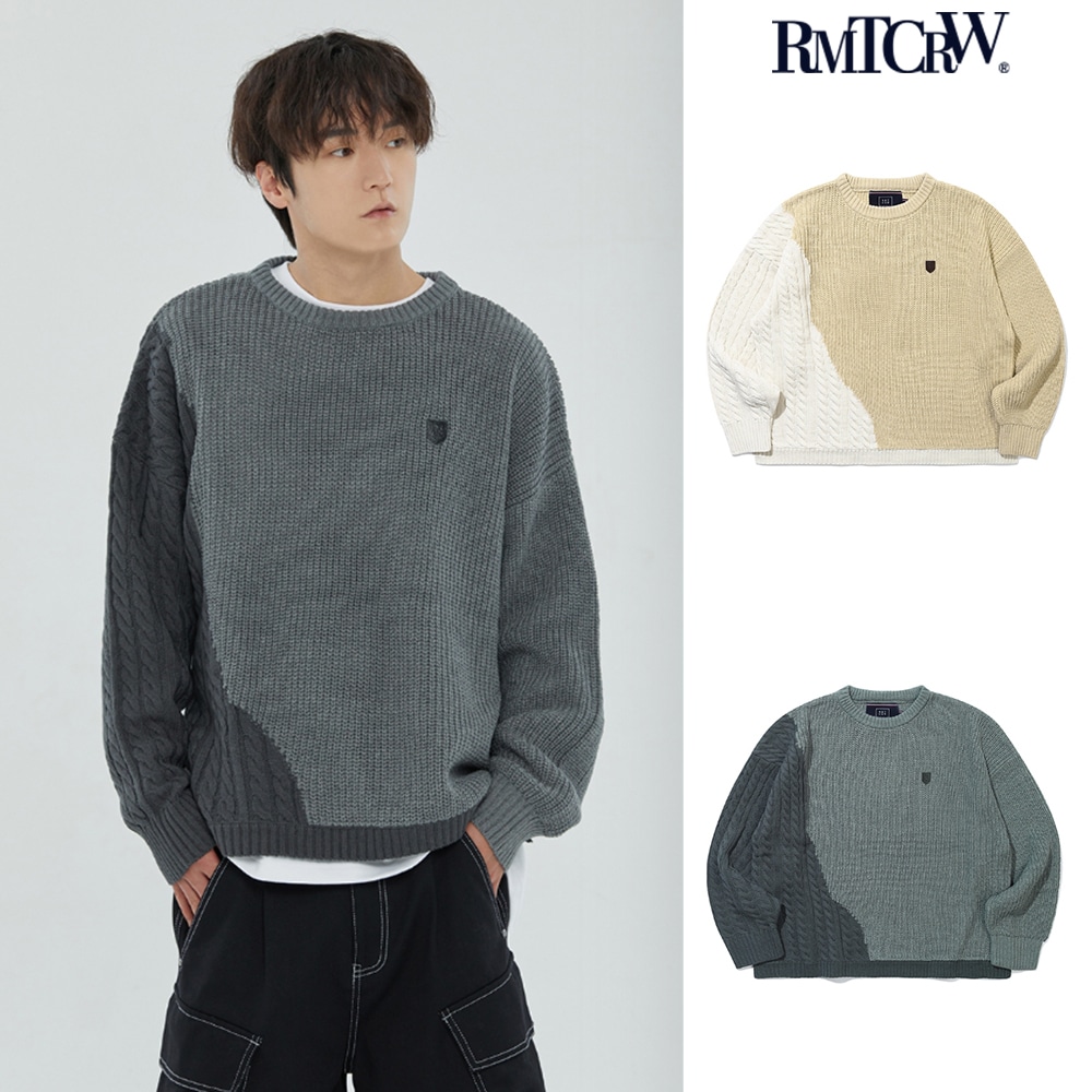 【ROMANTIC CROWN】 DESTROYED CABLE MIX KNIT