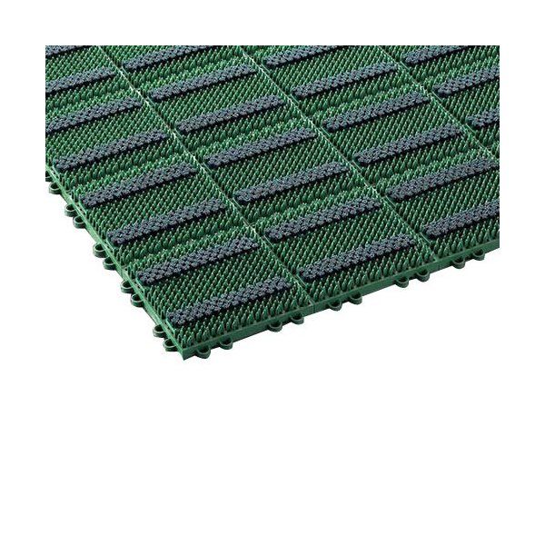 F1173G エバック 屋外用マット ブラシハードマットYL #3(縁あり) 450mm×750mm 緑 メーカー直送