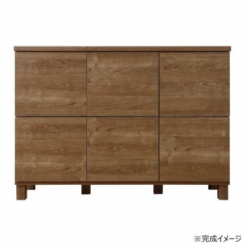 日本製組立家具 リビングボード 収納キャビネット CO-NC-8011CB ライトブラウン