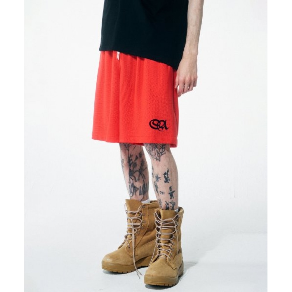 SCULPTOR シンボルロゴメッシュショーツポピー