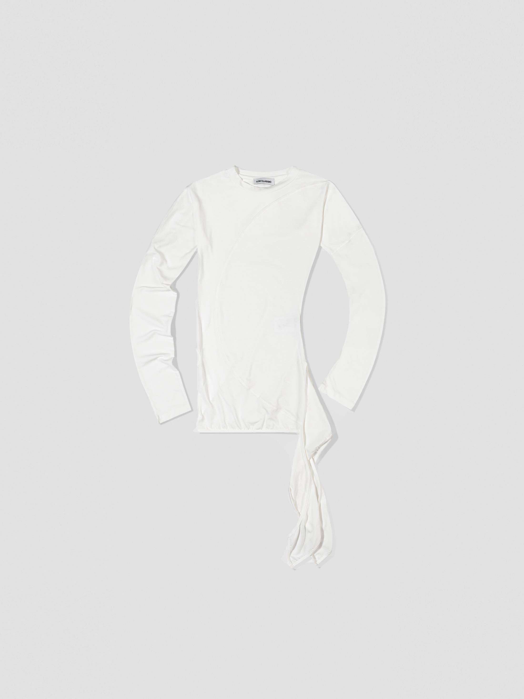 【LOW CLASSIC】 LC WRAP T-SHIRT : WHITE