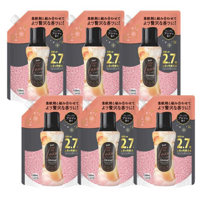 P＆G　(ケース販売) レノア オードリュクスアロマジュエル エターナルホワイトムスク＆アプリコットの香り つめかえ用 超特大サイズ 1300ml×6個