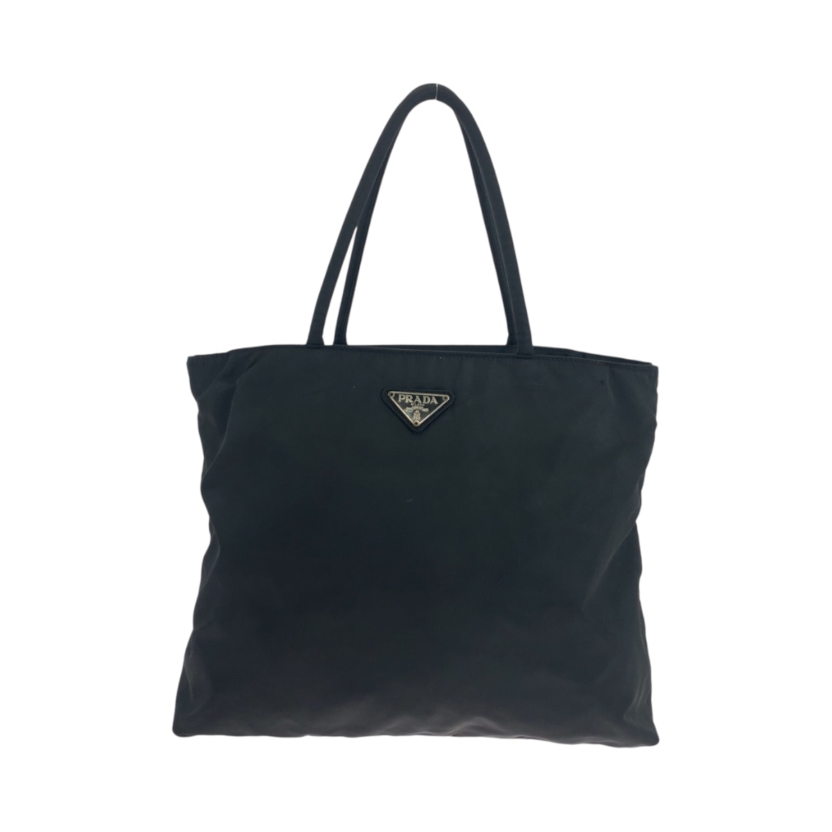 美品 テスート 三角ロゴプレート ブラック 黒 シルバー金具 ナイロン トートバッグ ショルダーバッグ レディース 502777