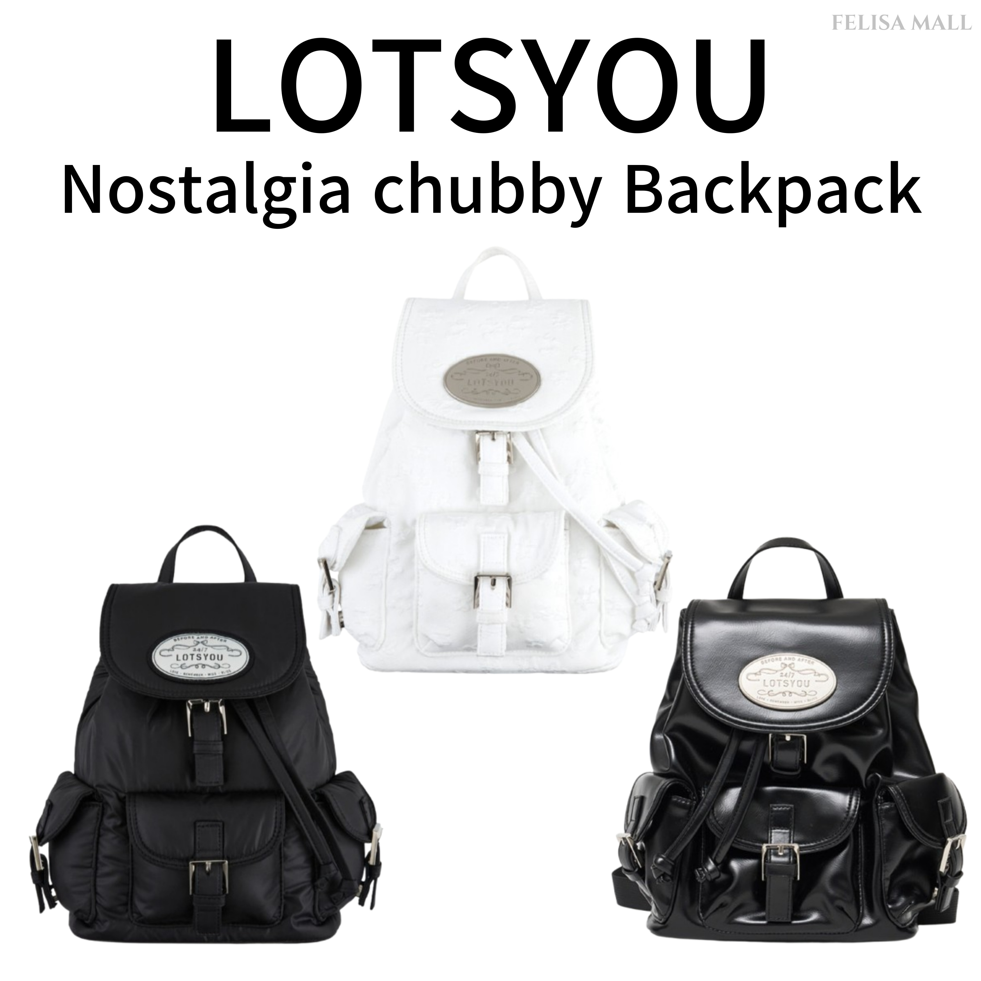 [LOTSYOU]【blackpink ジェニ着用】 Nostalgia chubby Backpack 韓国バックパック