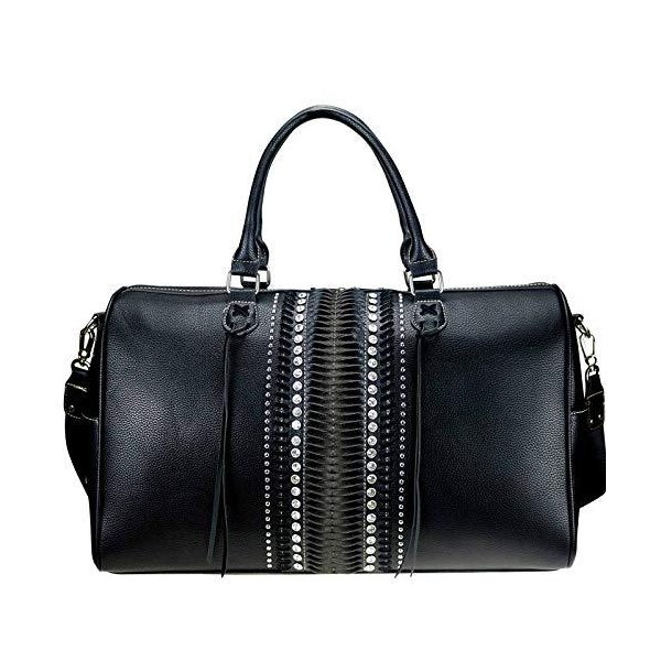 Montana West Large Leather Travel Duffle Bag For Men and Women Western Design Crossbody Strap With Z