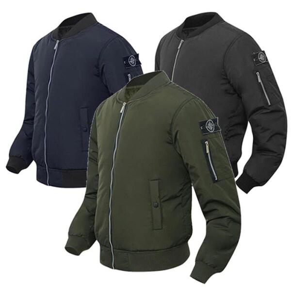 冬のワッペン航空パディングジャンパー軽量