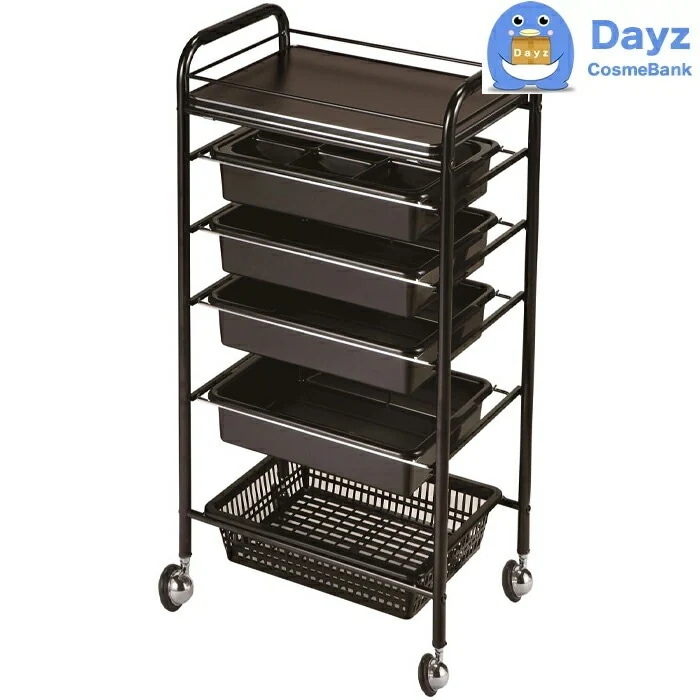 C-119 収納セット台　ブラック　キャスター付き　　サロンワゴン　　メーカー直送品 納期要確認 / キャンセル返品不可商品　　RB