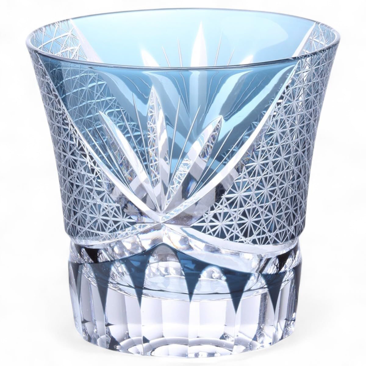 J-kitchens 水影 切子 グラス カップ Φ90xH85mm 240cc 蘭彫小紋 インクブルー 底彫あり 美匠 Current Model