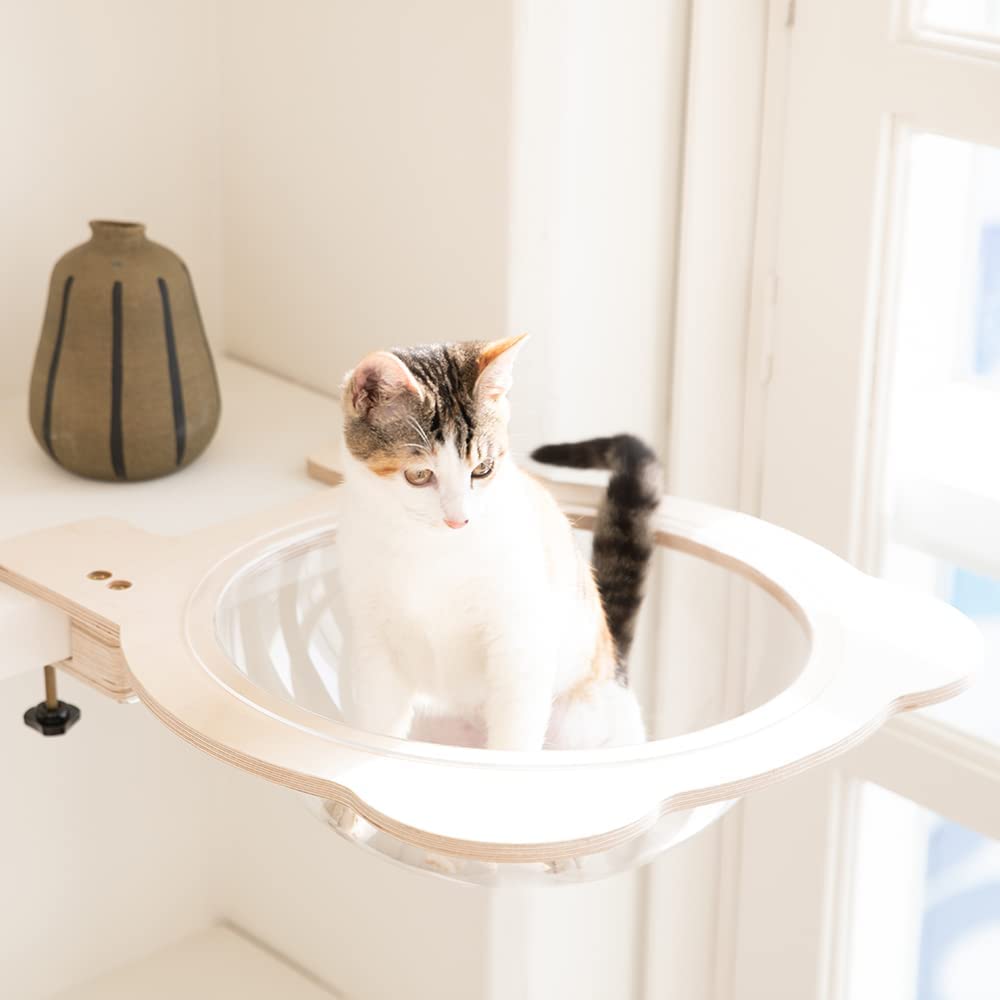 猫 透明ハンモック 布ハンモック キャットステップ 壁に穴を開けない キャットタワー 取り付け簡単