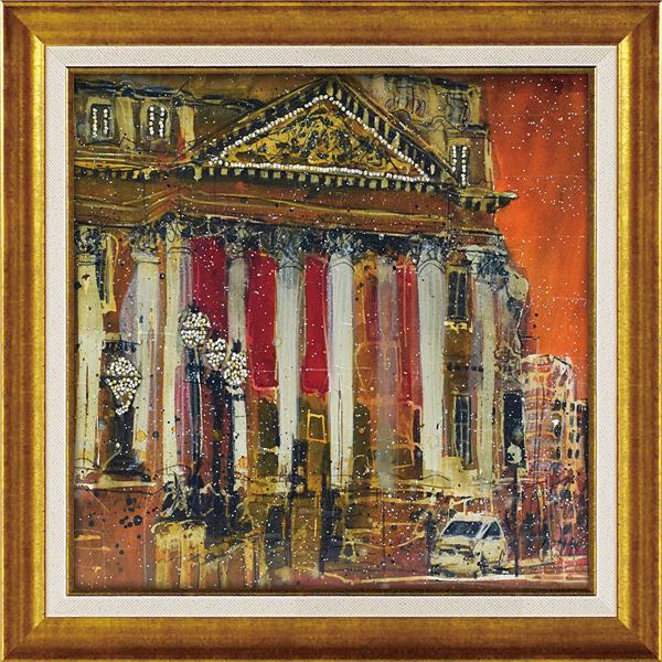 ユーパワー スーザン/ブラウン ～ラインストーンデコ～ Gel加工 アートフレーム 「マンションハウス ロンドン」