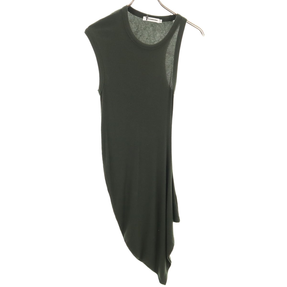 ノースリーブ アシンメトリー ワンピース M カーキ系 レディース 古着