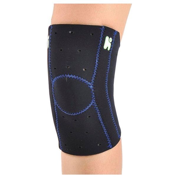 [日本製サポーター]ヘルスポイント マラソンズニーサポート10ホール付） ブラックxブルー S-M