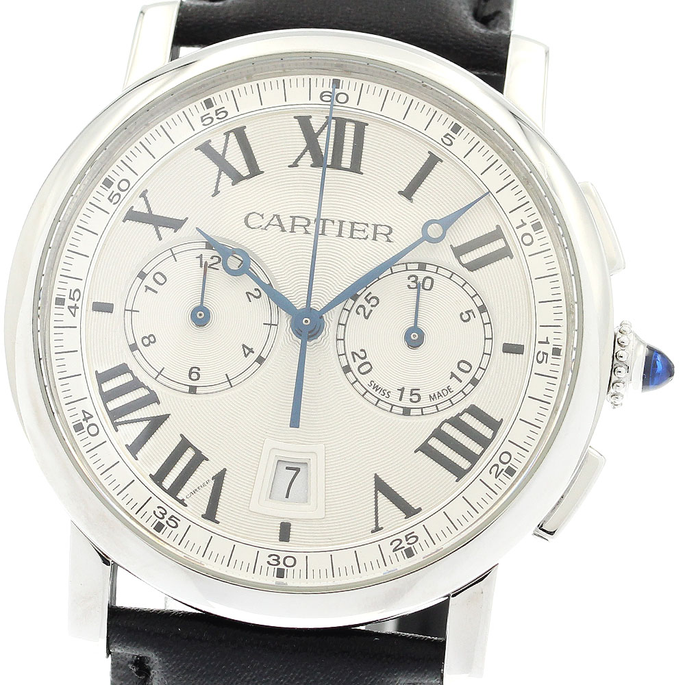 カルティエ CARTIER WSRO0002 ロトンド ドゥ カルティエ クロノ デイト 自動巻き メンズ 美品 _909645【中古】