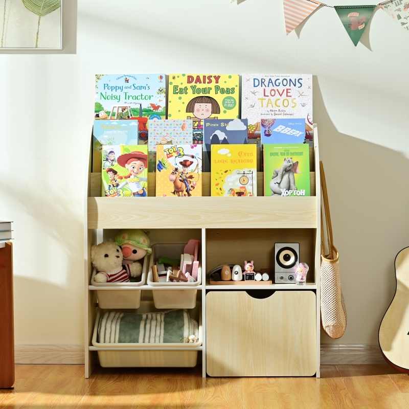 絵本ラック おもちゃ収納 絵本棚 収納ラック 収納ボックス 収納棚 キャスター付き 本箱 子供用シェルフ 収納ケース 子ども用 家具 木製 大容量 キッズ 子供服 おもちゃ箱 本棚 大容量 入学 入園