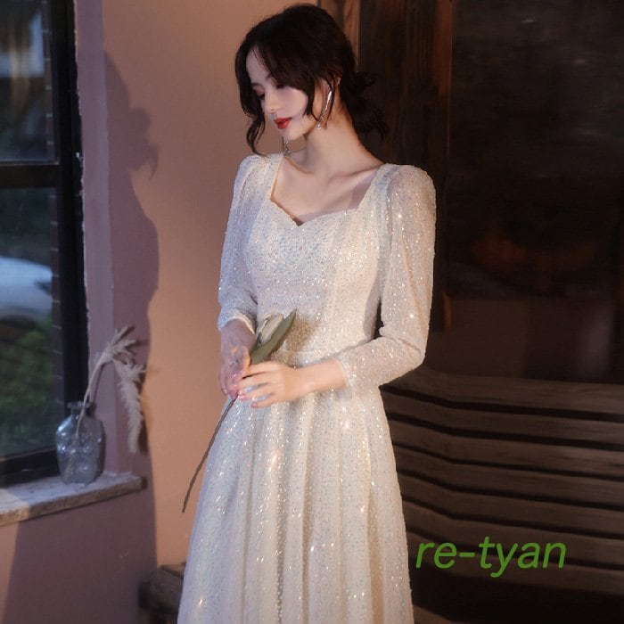 ロングドレス 演奏会 パーティードレス 二次会 ドレス 花嫁 白 ワンピース ピアノ 大人 パーティ ブライダル ウェディング 20代 30代 40代 50代 発表会 Aライン