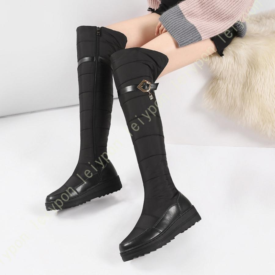 スノーブーツ レディース 女性靴 防寒 ロング丈 シューズ ロングブーツ ファー付き 大人 カジュアル 防風 防水 保温性 お洒落 冬物 あったか ウィンターブーツ