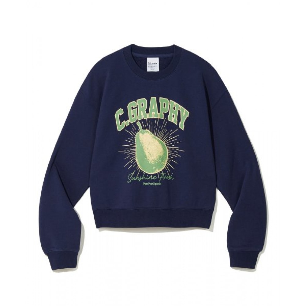 CODEGY (女性) フルーツセミクロップスウェットシャツ_ダークネイビー