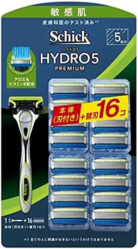 Schick(シック) ハイドロ5プレミアム 敏感肌用 5枚刃 ホルダー(刃付き+替刃15コ入) 髭剃り カミソリ
