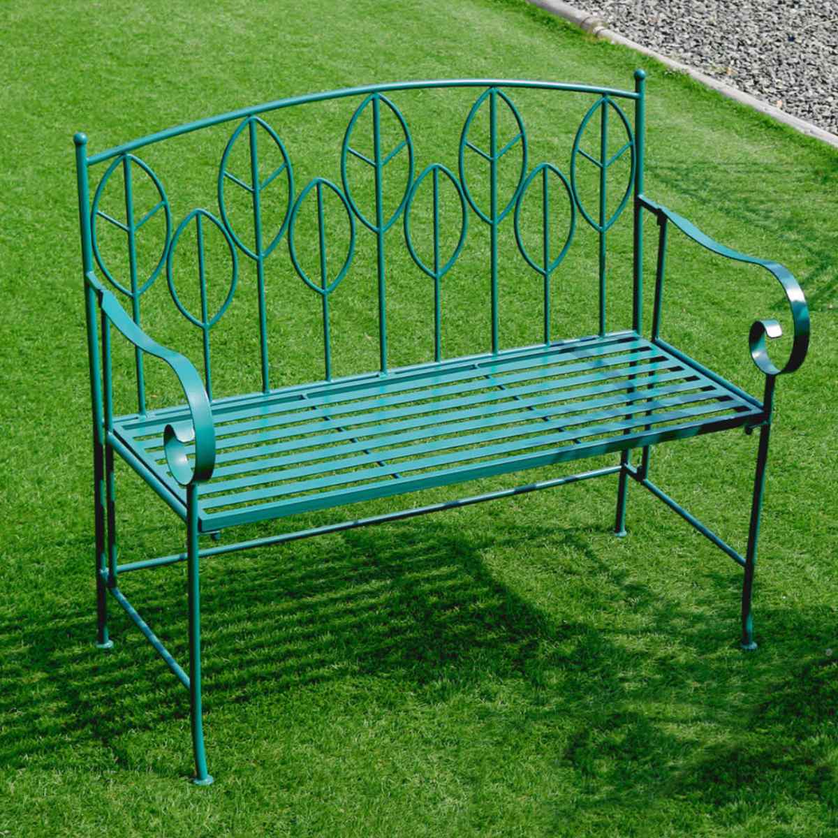 ガーデンベンチ アイアン製 Sunny Leaf サニーリーフ ガーデン 庭 椅子 ベンチ カフェベンチ 背もたれ付き 背付き カフェ風 チェア カフェ バルコニー テラス アンティーク風