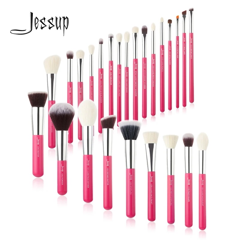 Jessup-プロのメイクブラシ,ファンデーション用ブラシのセット,人工,パウダーとチーク,25個,t195メイクブラシ