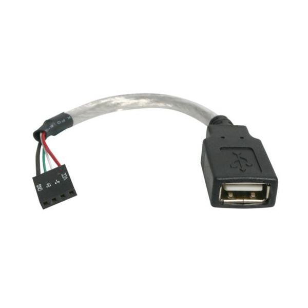 （まとめ） StarTech.com PCケース／マザーボード接続用USB2.0ケーブル 15cm USB A（メス）-4ピンUSBマザーボードヘッダー（メス） USBMBADAPT [x3セット]