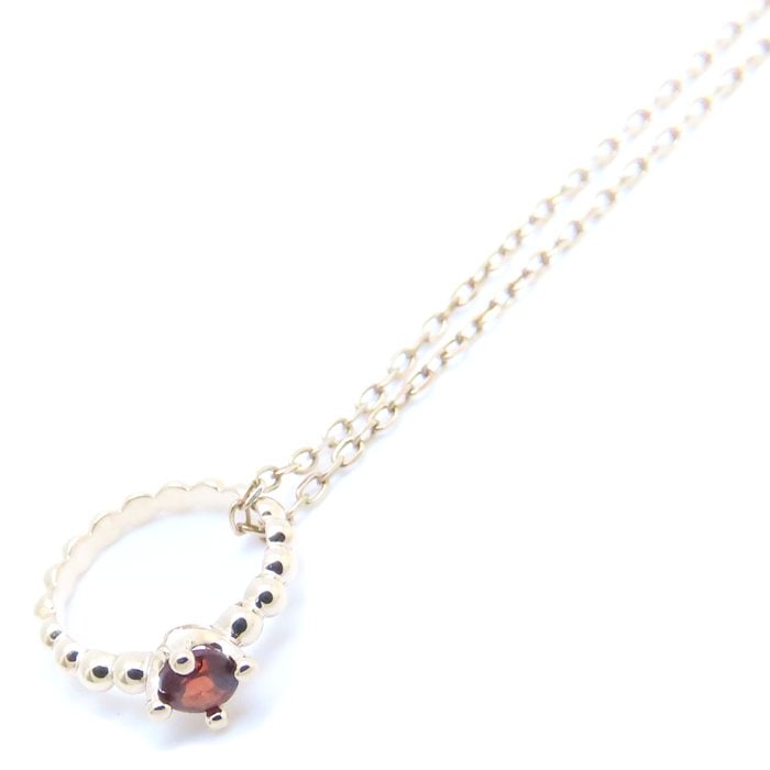 ベビーリング付き ネックレス 石入り K10PG ピンクゴールド/76060【中古】