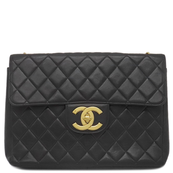 シャネル CHANEL ショルダーバッグ マトラッセ 30 レザー ブラック ゴールド金具 黒 【中古】