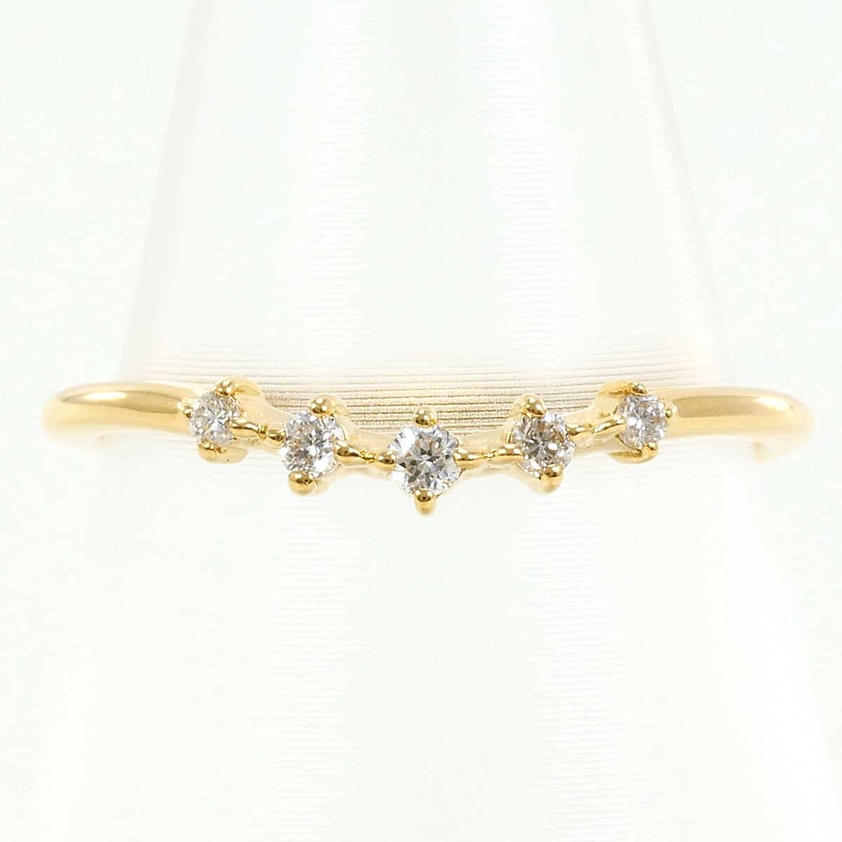 エテ K18 18金 YG イエローゴールド リング・指輪 1号 ダイヤモンド 0.03ct 総重量約0.7g 中古