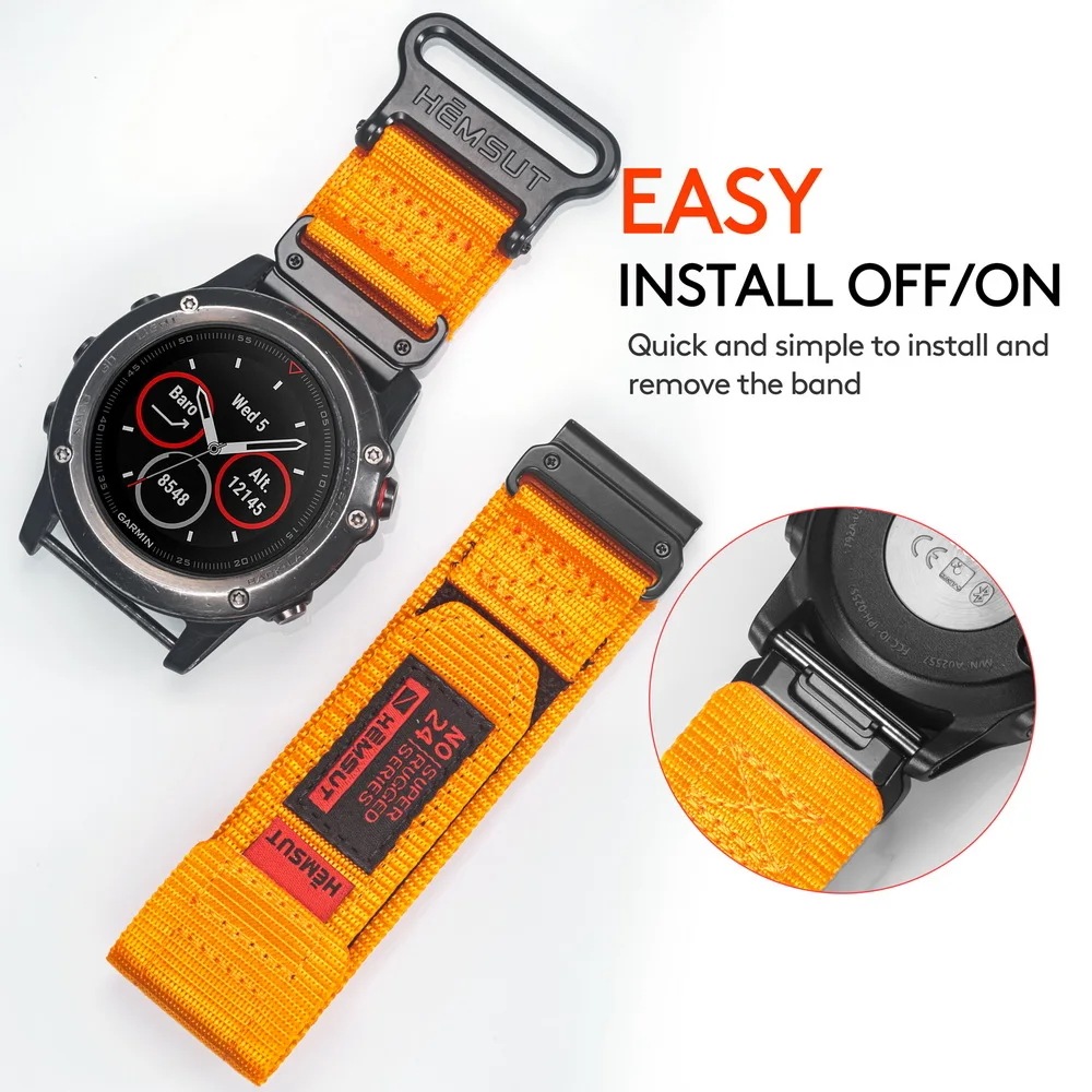 Garmin用HemsutウォッチバンドNenquickfitスポーツリストストラップfenix7 forerunner epix mk3およびtactix20mm22mm26mmと互換性があります