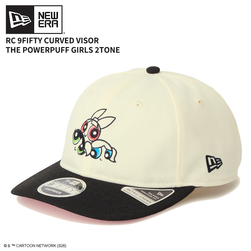 ニューエラ ユニセックス キャップ NEW ERA パワーパフ ガールズ RC 9FIFTY Curved Visor ツートン クロームホワイト/ブラック 帽子 14743495