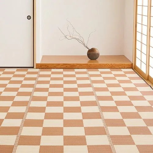 【メーカー直送品】萩原 抗菌加工 洗えるい草風カーペット 倉間 江戸間6帖 BE ベージュ